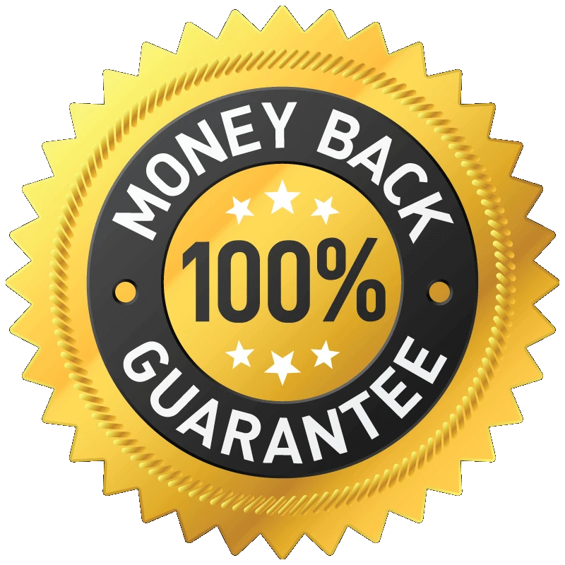 100 percent money back guarantee badge